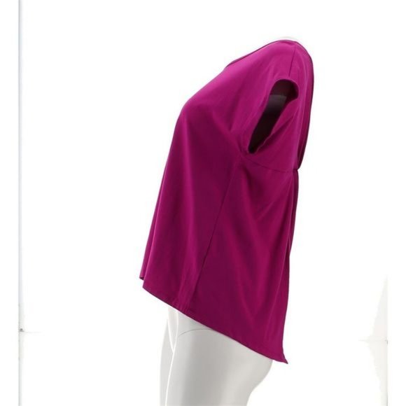 NWT‎ ATTITUDES BY RENEE WASHED COTTON JERSEY TOP TWIST BACK PASSION FRUIT XXS - Picture 4 of 12